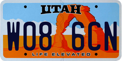 UT license plate W086CN