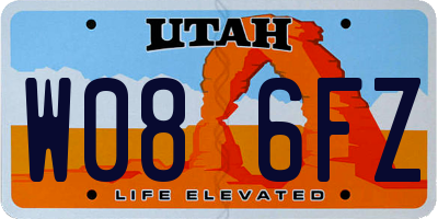 UT license plate W086FZ