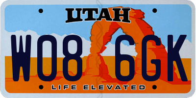 UT license plate W086GK