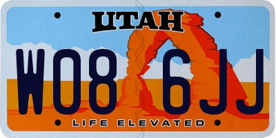 UT license plate W086JJ