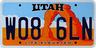 UT license plate W086LN