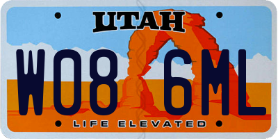 UT license plate W086ML