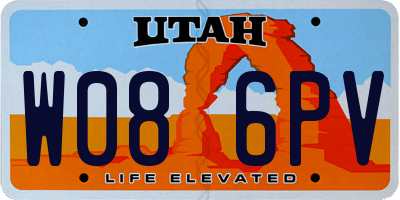 UT license plate W086PV