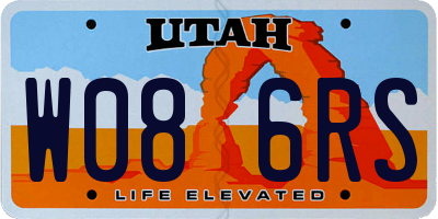 UT license plate W086RS