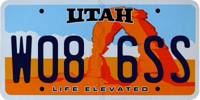 UT license plate W086SS
