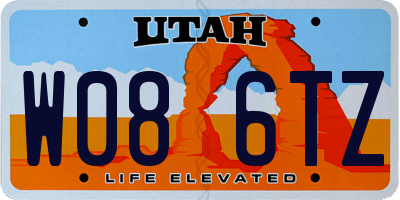 UT license plate W086TZ