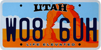 UT license plate W086UH
