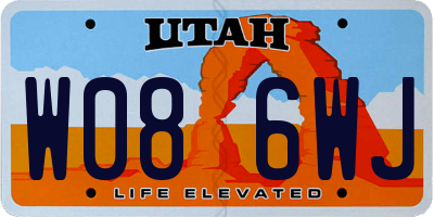 UT license plate W086WJ
