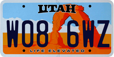 UT license plate W086WZ