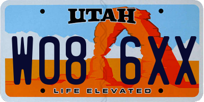 UT license plate W086XX