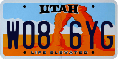 UT license plate W086YG