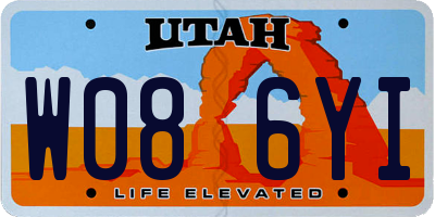 UT license plate W086YI