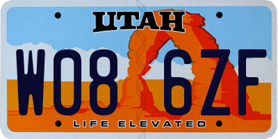 UT license plate W086ZF