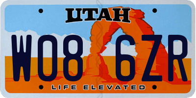UT license plate W086ZR