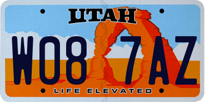 UT license plate W087AZ