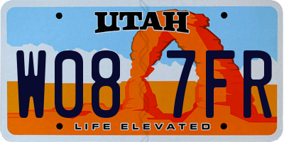 UT license plate W087FR