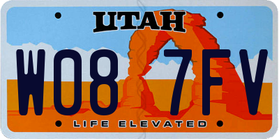 UT license plate W087FV
