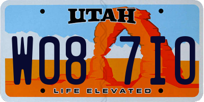 UT license plate W087IO