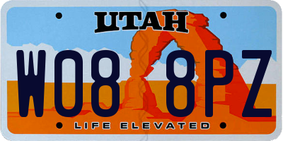 UT license plate W088PZ