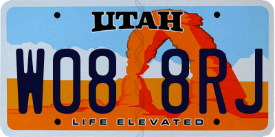 UT license plate W088RJ