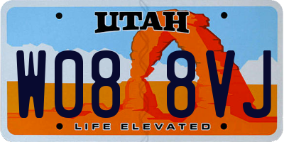 UT license plate W088VJ
