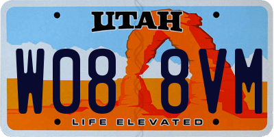 UT license plate W088VM