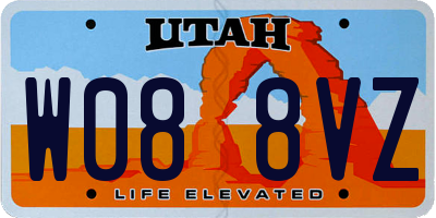 UT license plate W088VZ