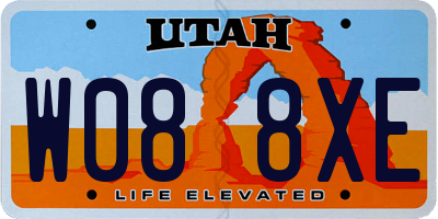 UT license plate W088XE