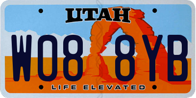 UT license plate W088YB