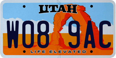 UT license plate W089AC