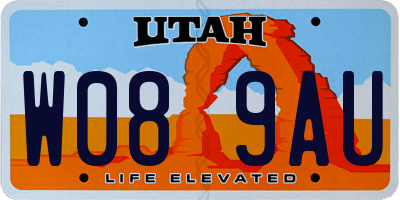 UT license plate W089AU