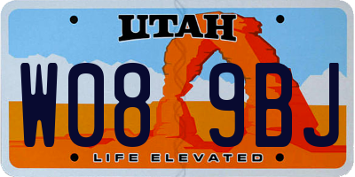 UT license plate W089BJ