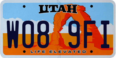 UT license plate W089FI