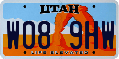 UT license plate W089HW
