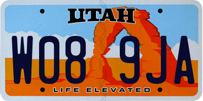 UT license plate W089JA