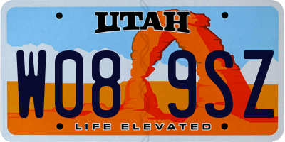 UT license plate W089SZ
