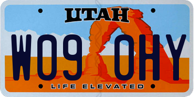 UT license plate W090HY