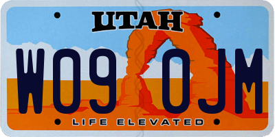 UT license plate W090JM