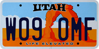 UT license plate W090MF