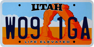 UT license plate W091GA