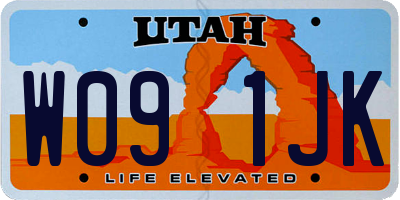 UT license plate W091JK