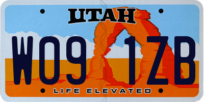 UT license plate W091ZB