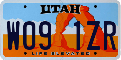 UT license plate W091ZR