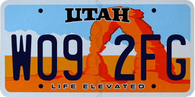 UT license plate W092FG