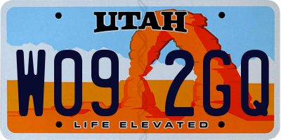 UT license plate W092GQ