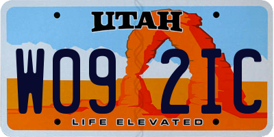 UT license plate W092IC