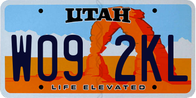 UT license plate W092KL