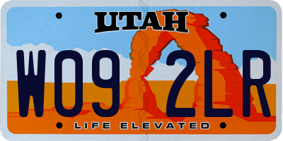 UT license plate W092LR