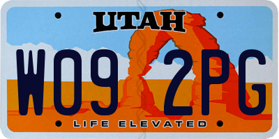 UT license plate W092PG