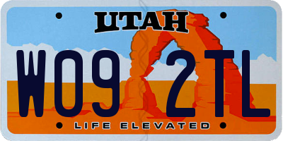 UT license plate W092TL